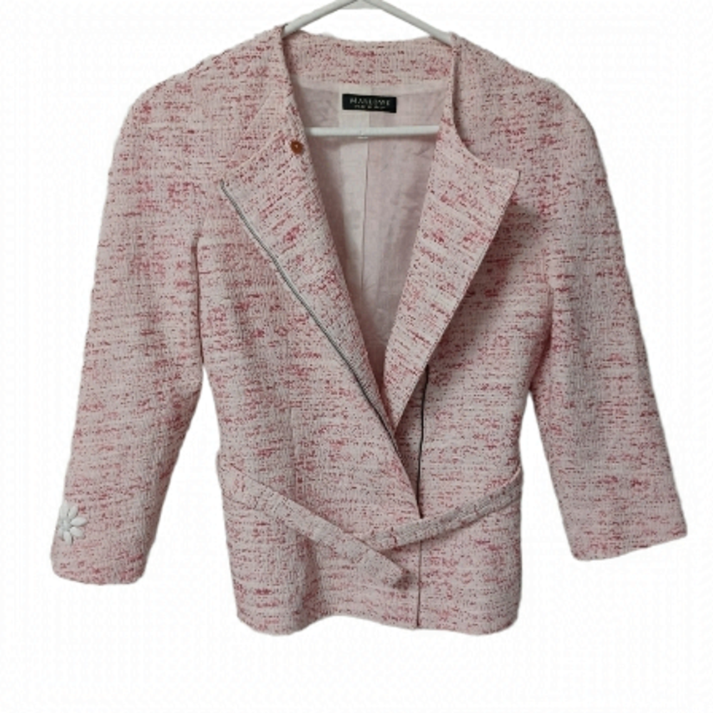 Mango Pink Tweed Women's Blazer